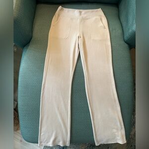 Calvin Klein Cream Straight Leg Pants Soft Fabric